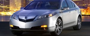 Preview wallpaper acura, tl, 2008, silver metallic, front view, style, cars, city, lights