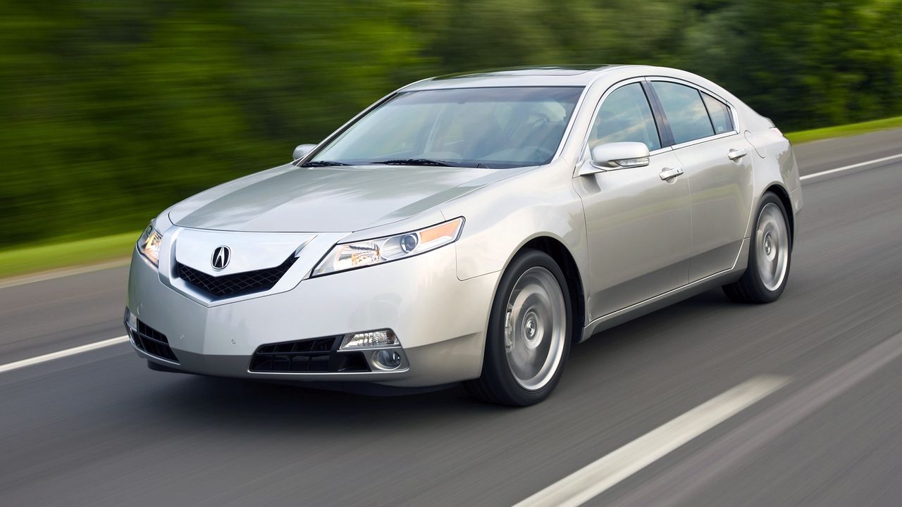 Wallpaper acura, tl, 2008, silver metallic, side view, style, cars, speed, trees, highway