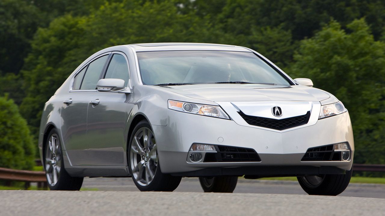 Wallpaper acura, tl, 2008, silver metallic, front view, style, cars, trees, asphalt