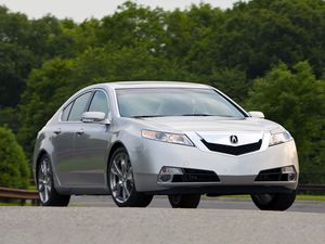 Preview wallpaper acura, tl, 2008, silver metallic, front view, style, cars, trees, asphalt