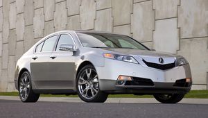 Preview wallpaper acura, tl, 2008, gray metallic, front view, style, cars, grass, wall, asphalt