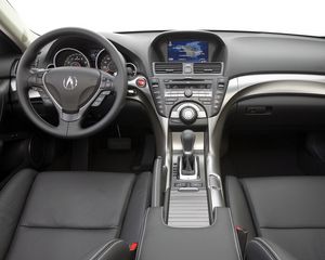 Preview wallpaper acura, tl, 2008, salon, interior, steering wheel, speedometer