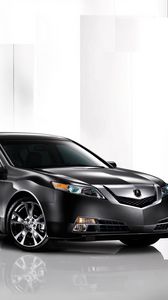 Preview wallpaper acura, tl, 2008, black, side view, style, cars, reflection