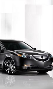 Preview wallpaper acura, tl, 2008, black, side view, style, cars, reflection