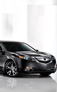 Preview wallpaper acura, tl, 2008, black, side view, style, cars, reflection