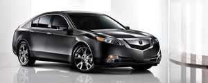 Preview wallpaper acura, tl, 2008, black, side view, style, cars, reflection