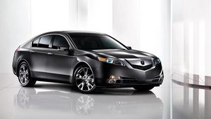 Preview wallpaper acura, tl, 2008, black, side view, style, cars, reflection