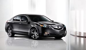 Preview wallpaper acura, tl, 2008, black, side view, style, cars, reflection