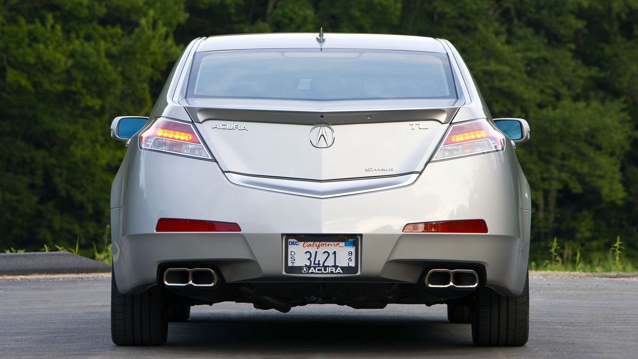 Wallpaper acura, tl, 2008, metallic silver, rear view, style, cars, trees