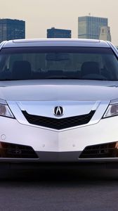 Preview wallpaper acura, tl, 2008, silver metallic, front view, style, cars, city, asphalt