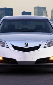 Preview wallpaper acura, tl, 2008, silver metallic, front view, style, cars, city, asphalt