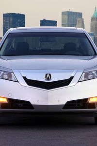 Preview wallpaper acura, tl, 2008, silver metallic, front view, style, cars, city, asphalt