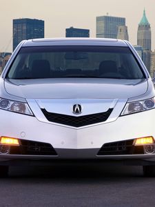 Preview wallpaper acura, tl, 2008, silver metallic, front view, style, cars, city, asphalt