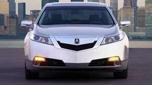Preview wallpaper acura, tl, 2008, silver metallic, front view, style, cars, city, asphalt