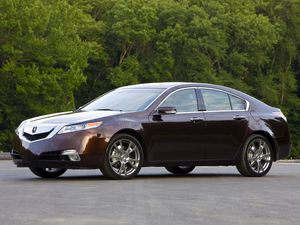 Preview wallpaper acura, tl, 2008, burgundy, side view, style, cars, trees