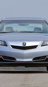 Preview wallpaper acura, tl, 2011, silver metallic, front view, style, sky, nature, asphalt