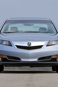 Preview wallpaper acura, tl, 2011, silver metallic, front view, style, sky, nature, asphalt
