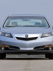 Preview wallpaper acura, tl, 2011, silver metallic, front view, style, sky, nature, asphalt