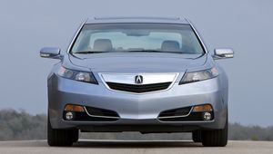 Preview wallpaper acura, tl, 2011, silver metallic, front view, style, sky, nature, asphalt