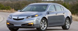 Preview wallpaper acura, tl, 2011, blue metallic, side view, style, cars, asphalt, nature, trees