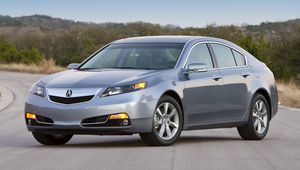 Preview wallpaper acura, tl, 2011, blue metallic, side view, style, cars, asphalt, nature, trees