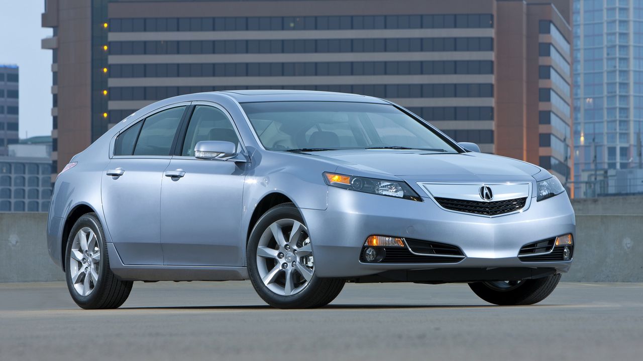 Wallpaper acura, tl, 2011, blue metallic, side view, style, cars, asphalt, building