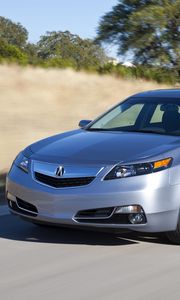 Preview wallpaper acura, tl, 2011, silver metallic, front view, style, cars, speed, nature, asphalt, trees