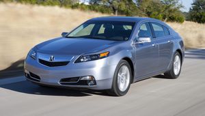 Preview wallpaper acura, tl, 2011, silver metallic, front view, style, cars, speed, nature, asphalt, trees