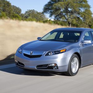 Preview wallpaper acura, tl, 2011, silver metallic, front view, style, cars, speed, nature, asphalt, trees