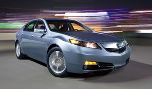 Preview wallpaper acura, tl, 2011, blue metallic, front view, style, cars, asphalt, lights, speed