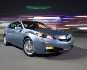 Preview wallpaper acura, tl, 2011, blue metallic, front view, style, cars, asphalt, lights, speed