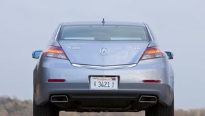 Preview wallpaper acura, tl, 2011, metallic blue, rear view, style, cars, sky