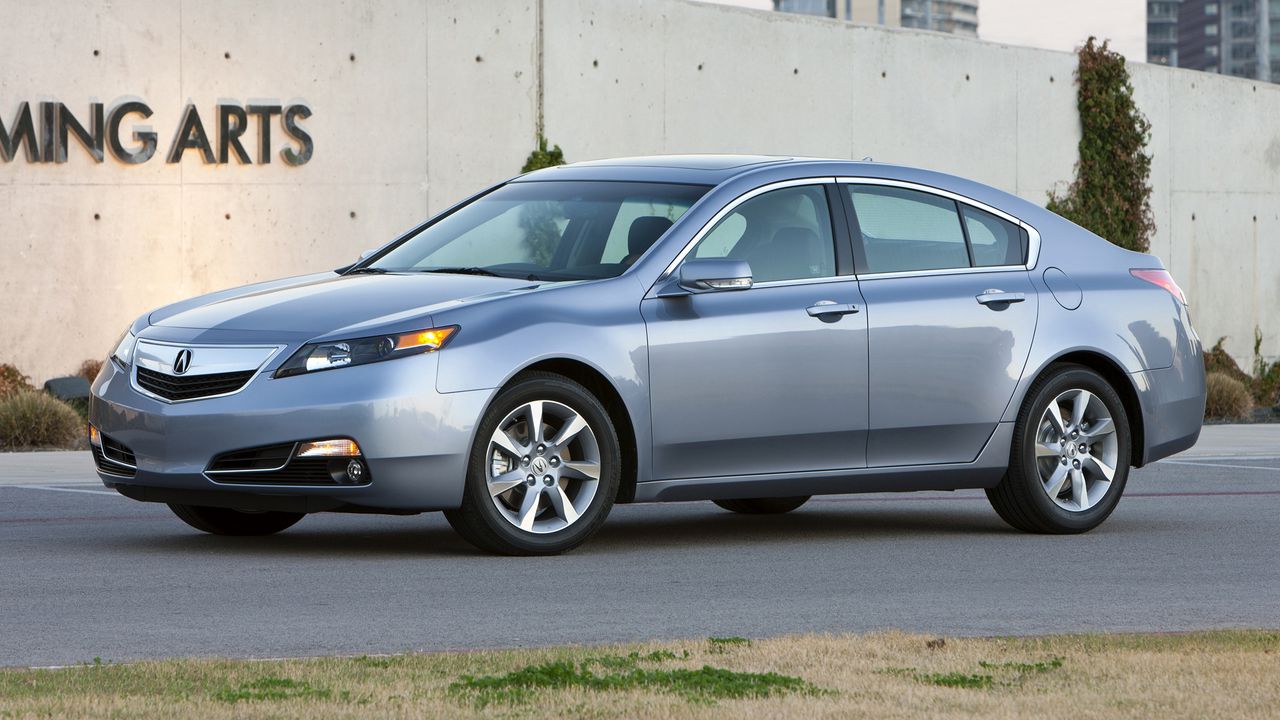 Wallpaper acura, tl, 2011, blue, side view, style, cars, asphalt, building, grass