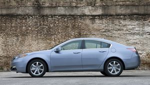 Preview wallpaper acura, tl, 2011, blue, side view, style, cars, walls, asphalt