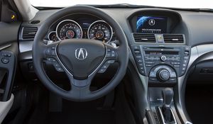 Preview wallpaper acura, tl, 2011, salon, interior, steering wheel, speedometer