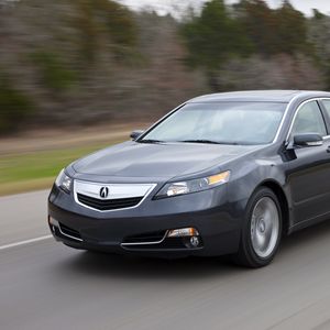 Preview wallpaper acura, tl, 2011, blue, front view, style, cars, speed, grass, trees, nature, asphalt