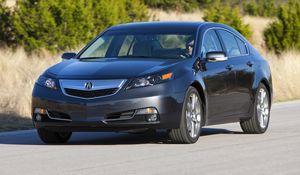 Preview wallpaper acura, tl, 2011, blue, front view, style, cars, nature, trees, asphalt