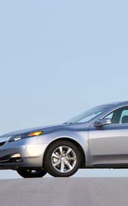 Preview wallpaper acura, tl, 2011, blue metallic, side view, style, cars, sky