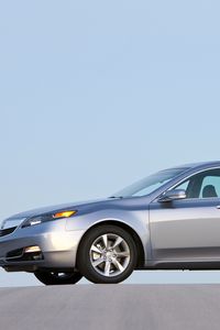 Preview wallpaper acura, tl, 2011, blue metallic, side view, style, cars, sky