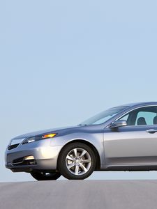 Preview wallpaper acura, tl, 2011, blue metallic, side view, style, cars, sky