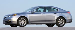 Preview wallpaper acura, tl, 2011, blue metallic, side view, style, cars, sky