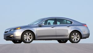 Preview wallpaper acura, tl, 2011, blue metallic, side view, style, cars, sky