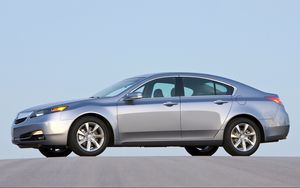 Preview wallpaper acura, tl, 2011, blue metallic, side view, style, cars, sky