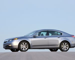 Preview wallpaper acura, tl, 2011, blue metallic, side view, style, cars, sky