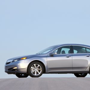 Preview wallpaper acura, tl, 2011, blue metallic, side view, style, cars, sky