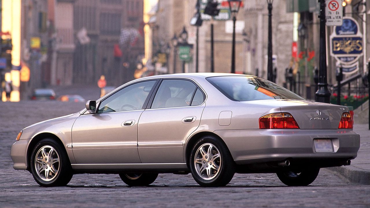 Wallpaper acura, tl, metallic gray, side view, style, cars, city, street lights, asphalt