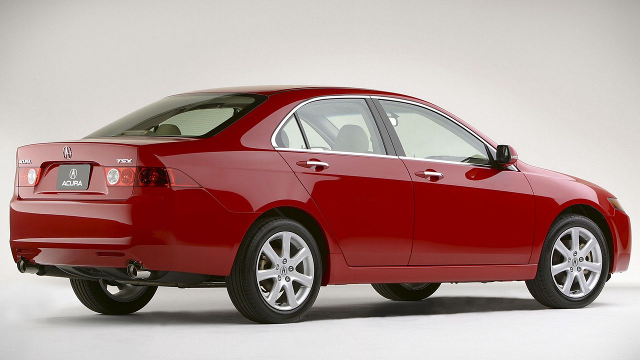 Wallpaper acura, tsx, 2003, red, side view, style, auto
