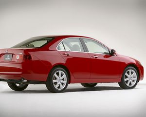 Preview wallpaper acura, tsx, 2003, red, side view, style, auto