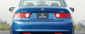 Preview wallpaper acura, tsx, 2003, blue, rear view, style, cars, nature, asphalt