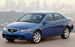 Preview wallpaper acura, tsx, 2003, blue, side view, style, cars, city, asphalt